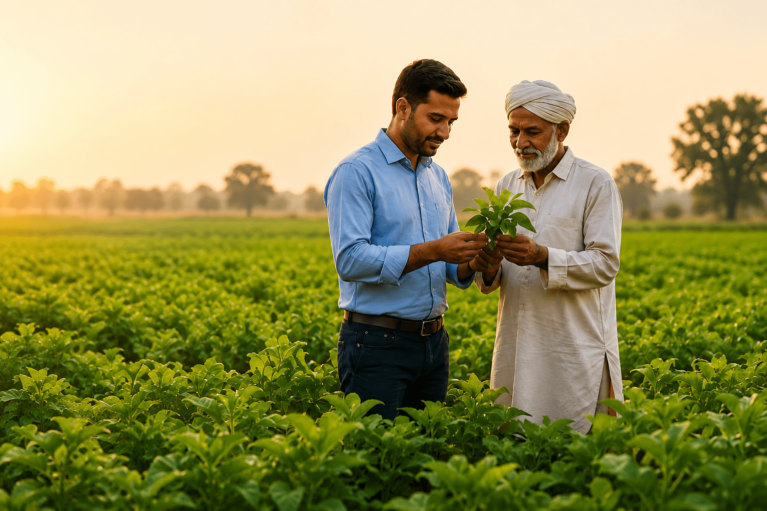 Farmers working in an agricultural field